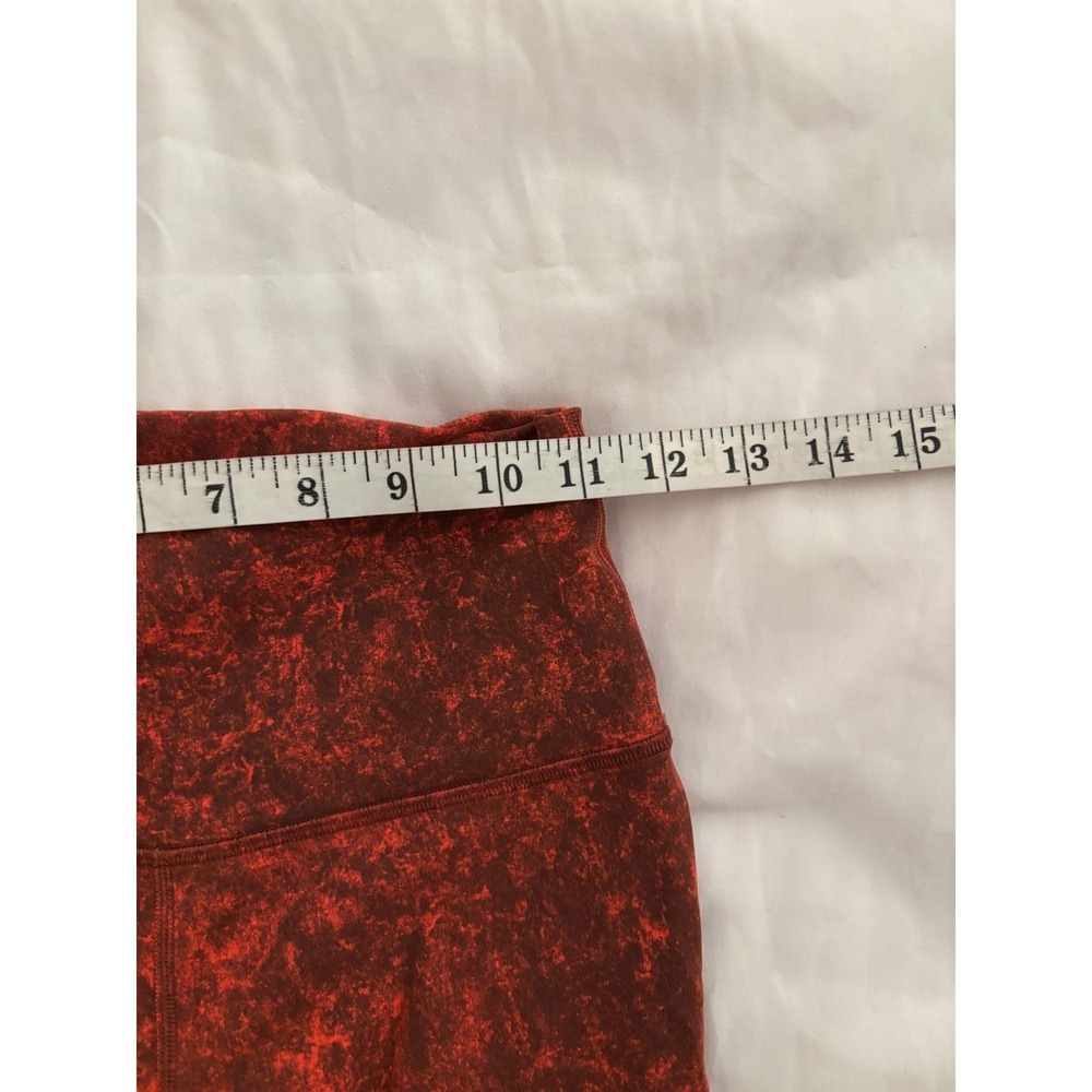 Lululemon Leggings Autumn Red Black 6 Wunder Train High Rise Gym Workout Marbled - Picture 15 of 16